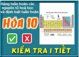 Kiểm tra chương: Bảng tuần hoàn các nguyên tố hoá học và định luật tuần hoàn